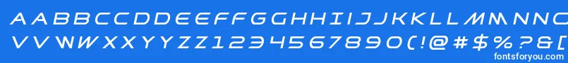 フォントPrometheantitleital – 青い背景に白い文字