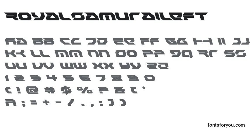Шрифт Royalsamuraileft – алфавит, цифры, специальные символы