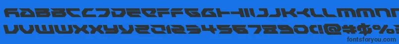 Шрифт Royalsamuraileft – чёрные шрифты на синем фоне