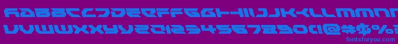フォントRoyalsamuraileft – 紫色の背景に青い文字