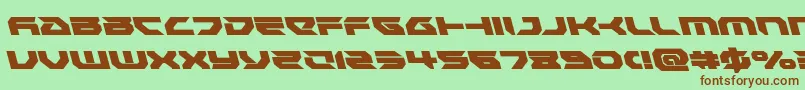 フォントRoyalsamuraileft – 緑の背景に茶色のフォント