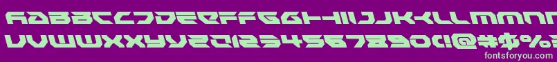 Royalsamuraileft-Schriftart – Grüne Schriften auf violettem Hintergrund
