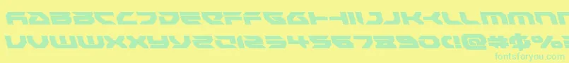 Fonte Royalsamuraileft – fontes verdes em um fundo amarelo