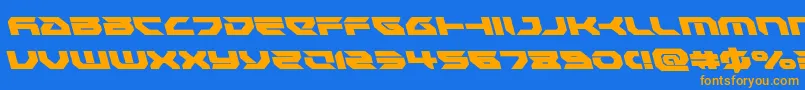 Royalsamuraileft Font – Orange Fonts on Blue Background