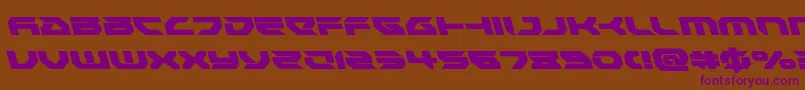 Royalsamuraileft-Schriftart – Violette Schriften auf braunem Hintergrund