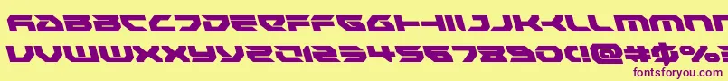 Royalsamuraileft-fontti – violetit fontit keltaisella taustalla