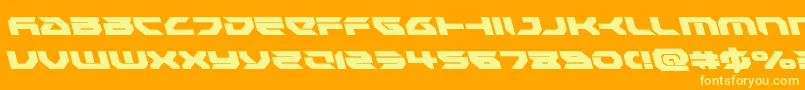 Royalsamuraileft-Schriftart – Gelbe Schriften auf orangefarbenem Hintergrund