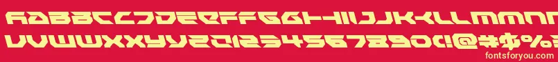 フォントRoyalsamuraileft – 黄色の文字、赤い背景
