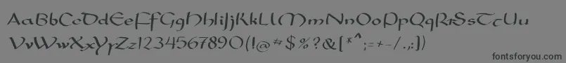 Mkarolingish-fontti – mustat fontit harmaalla taustalla