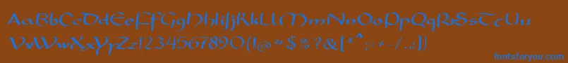 Mkarolingish Font – Blue Fonts on Brown Background