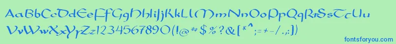 Mkarolingish Font – Blue Fonts on Green Background