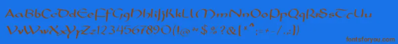 Шрифт Mkarolingish – коричневые шрифты на синем фоне