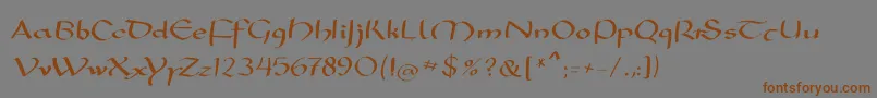 Mkarolingish Font – Brown Fonts on Gray Background