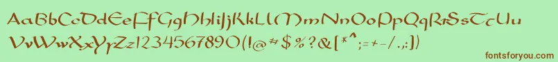 Mkarolingish Font – Brown Fonts on Green Background