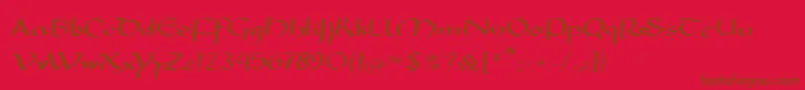 フォントMkarolingish – 赤い背景に茶色の文字