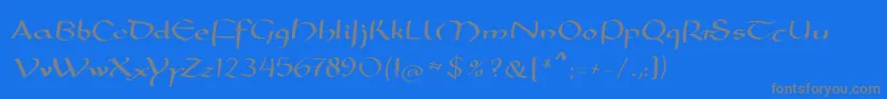 フォントMkarolingish – 青い背景に灰色の文字
