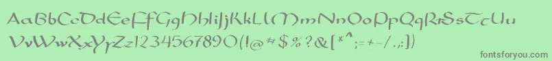 フォントMkarolingish – 緑の背景に灰色の文字