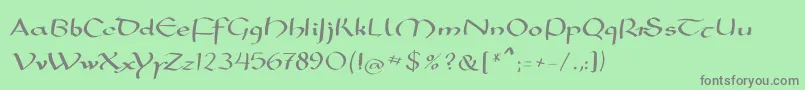 Mkarolingish Font – Gray Fonts on Green Background