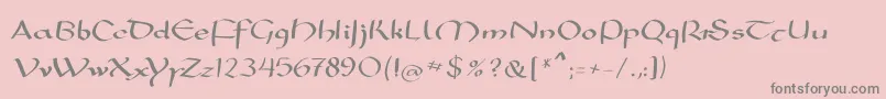 Weitere Informationen zur Mkarolingish-Schriftart Mkarolingish-Schriftart – Graue Schriften auf rosa Hintergrund