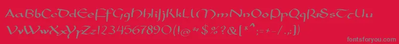 Mkarolingish-fontti – harmaat kirjasimet punaisella taustalla