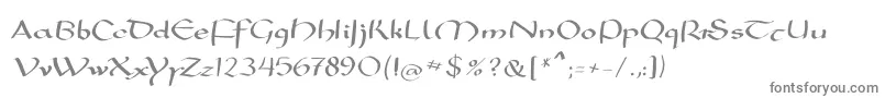 Mkarolingish-fontti – harmaat kirjasimet valkoisella taustalla