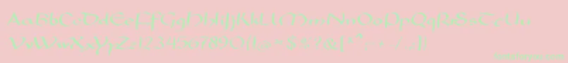 フォントMkarolingish – ピンクの背景に緑の文字