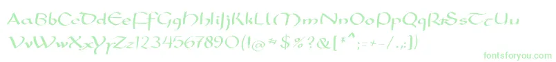 Mkarolingish-Schriftart – Grüne Schriften auf weißem Hintergrund