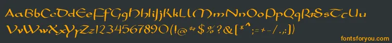 Шрифт Mkarolingish – оранжевые шрифты на чёрном фоне