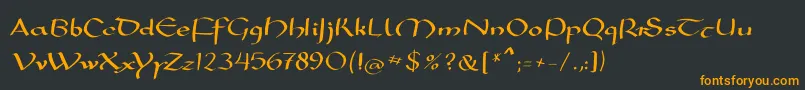 Mkarolingish Font – Orange Fonts on Black Background