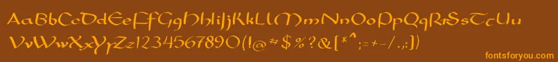 Mkarolingish Font – Orange Fonts on Brown Background