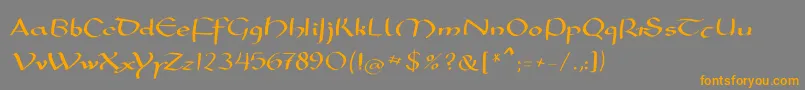 Mkarolingish-fontti – oranssit fontit harmaalla taustalla