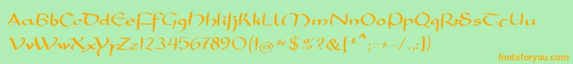 Mkarolingish Font – Orange Fonts on Green Background