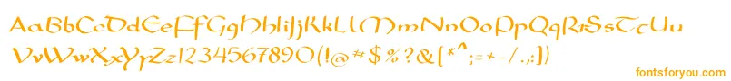 Mkarolingish-fontti – oranssit fontit valkoisella taustalla