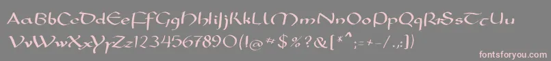 Mkarolingish-fontti – vaaleanpunaiset fontit harmaalla taustalla