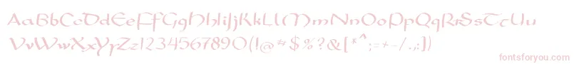 Mkarolingish-Schriftart – Rosa Schriften auf weißem Hintergrund