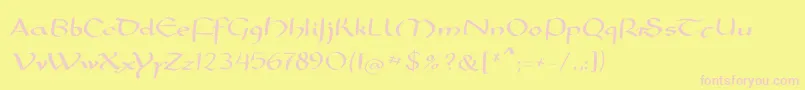 Mkarolingish Font – Pink Fonts on Yellow Background