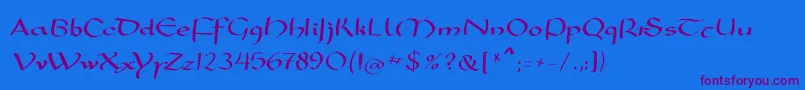 Mkarolingish Font – Purple Fonts on Blue Background