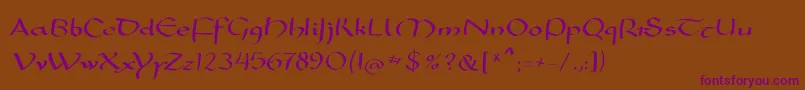 Mkarolingish-fontti – violetit fontit ruskealla taustalla