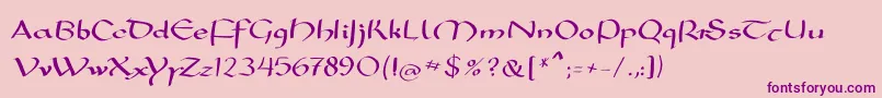 Mkarolingish Font – Purple Fonts on Pink Background