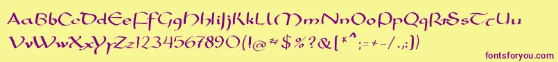 Шрифт Mkarolingish – фиолетовые шрифты на жёлтом фоне