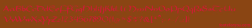 Mkarolingish-fontti – punaiset fontit ruskealla taustalla