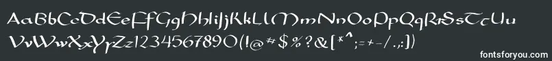 Mkarolingish-fontti – valkoiset fontit mustalla taustalla