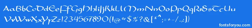 Шрифт Mkarolingish – белые шрифты на синем фоне