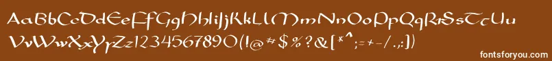 Mkarolingish Font – White Fonts on Brown Background