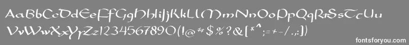 Mkarolingish-fontti – valkoiset fontit harmaalla taustalla