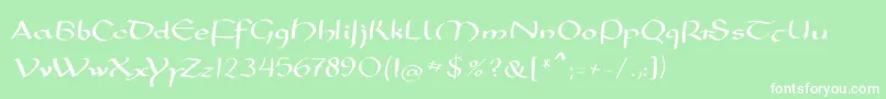 Mkarolingish-Schriftart – Weiße Schriften auf grünem Hintergrund