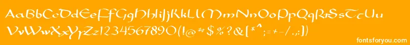 Mkarolingish Font – White Fonts on Orange Background