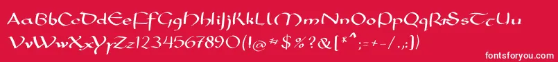 Mkarolingish Font – White Fonts on Red Background
