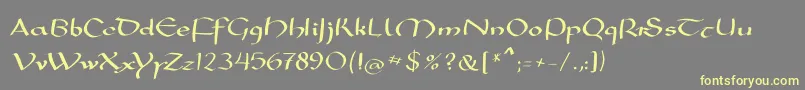 Шрифт Mkarolingish – жёлтые шрифты на сером фоне