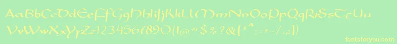Mkarolingish-fontti – keltaiset fontit vihreällä taustalla